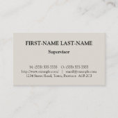 Berufliche Visitenkarte (Vorderseite)