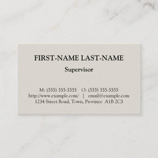 Berufliche Visitenkarte (Vorderseite)