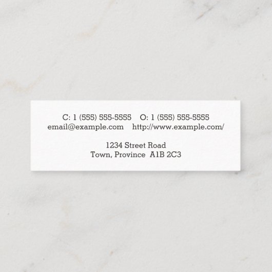 Berufliche Visitenkarte (Rückseite)