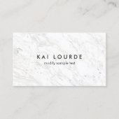 Berufliche Visitenkarte aus weißem Marmor (Vorderseite)