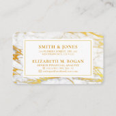 Berufliche Visitenkarte aus weißem und goldfarbene (Rückseite)