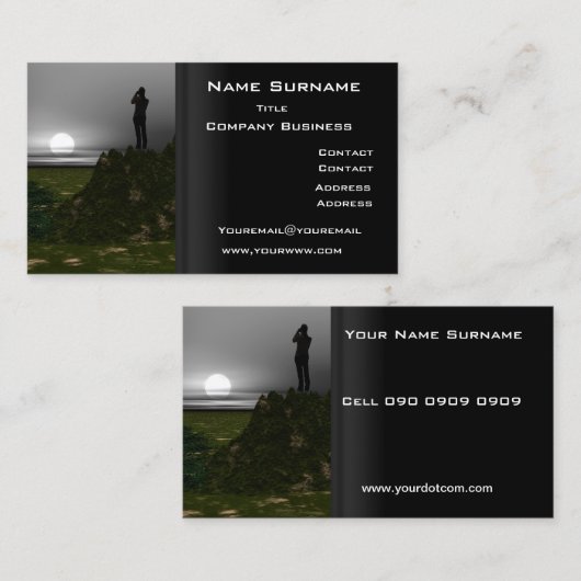 Berufliche Visitenkarte Black (Vorne/Hinten)