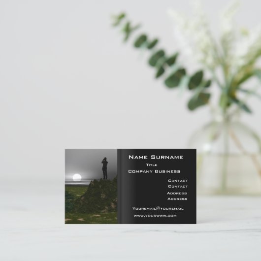 Berufliche Visitenkarte Black (Stehend Vorderseite)