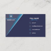 Berufliche Visitenkarte; Deep Blue Modern Visitenkarte (Rückseite)