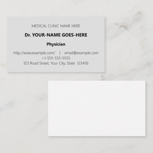 Berufliche Visitenkarte des medizinischen Fachpers (Vorne/Hinten)