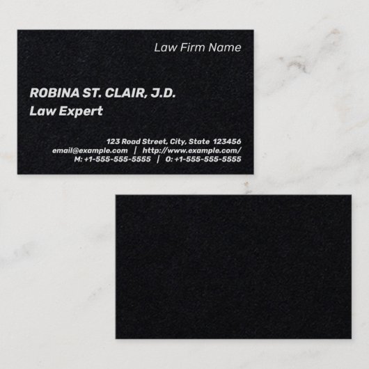 Berufliche Visitenkarte für Basic und Minimal Law (Vorne/Hinten)