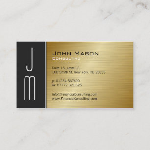 Berufliche Visitenkarte für Black Brushed Gold