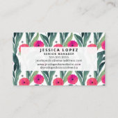Berufliche Visitenkarte für Blumenmuster (Rückseite)