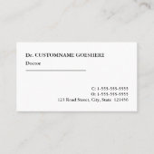 Berufliche Visitenkarte für das Gesundheitswesen (Vorderseite)