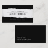 Berufliche-Visitenkarte für den Bucheditor Visitenkarte (Vorne/Hinten)