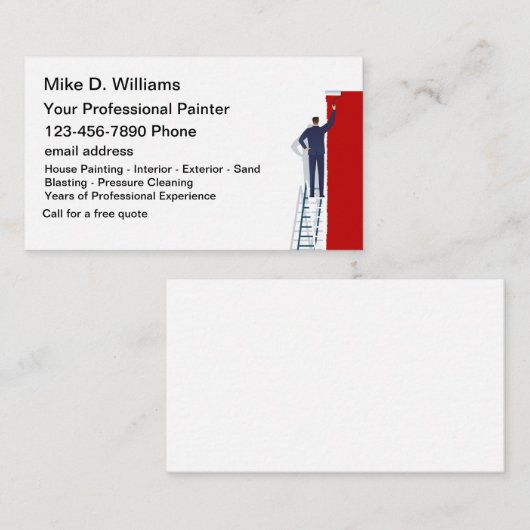 Berufliche Visitenkarte für die Malerei (Vorne/Hinten)