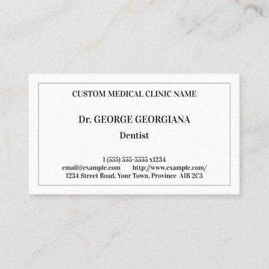 Berufliche Visitenkarte für die Vintage Gesundheit (Vorderseite)