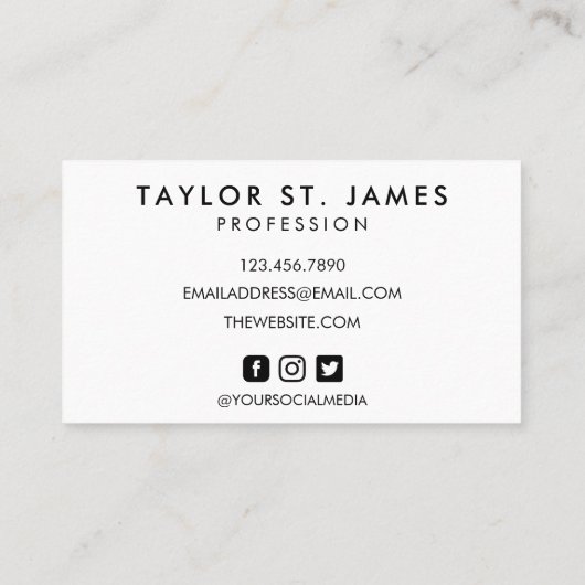 Berufliche Visitenkarte für die Wasserfarbe Schwar (Rückseite)