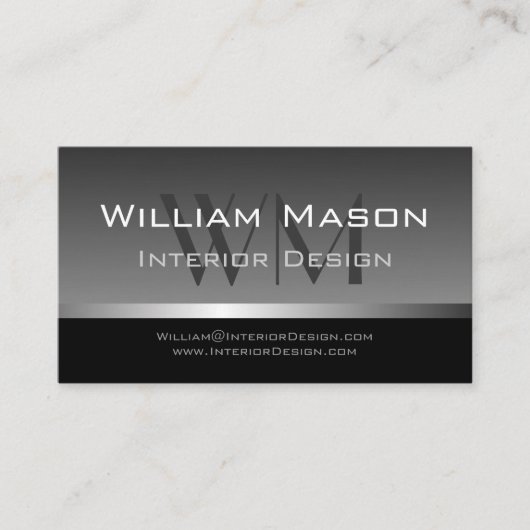 Berufliche Visitenkarte für Grau und Silber Streif (Vorderseite)