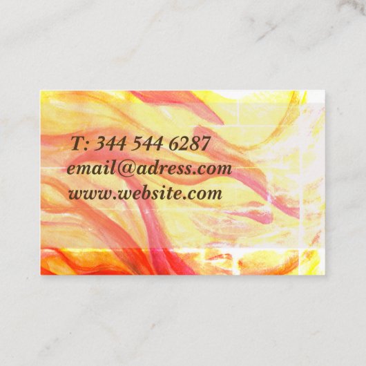 Berufliche Visitenkarte für helle Wasserfarbe (Rückseite)