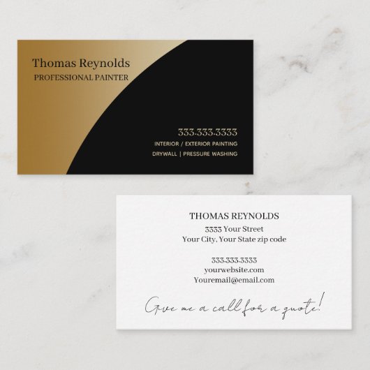 Berufliche Visitenkarte für Maler (Vorne/Hinten)
