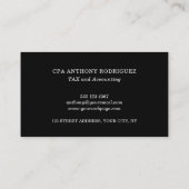 Berufliche Visitenkarte für moderne Rechnungslegun (Rückseite)