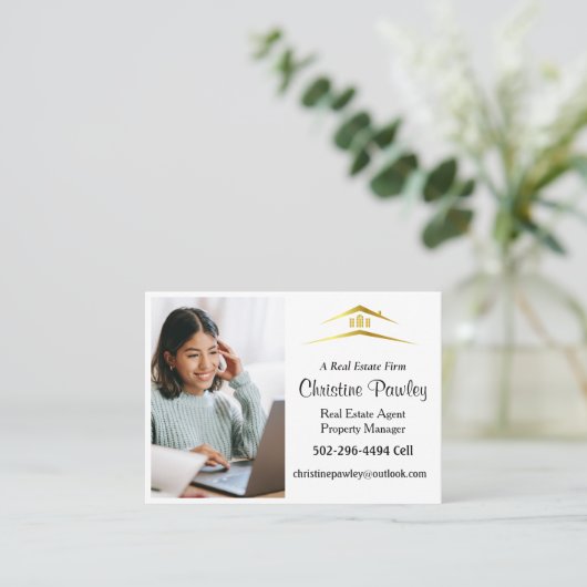 Berufliche Visitenkarte für Real Anwesen Agent (Stehend Vorderseite)
