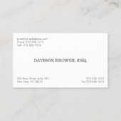 Berufliche Visitenkarte für Rechtsanwälte (Rückseite)