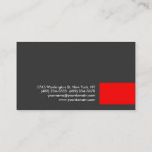 Berufliche Visitenkarte für Red Gray Aesthetic (Rückseite)