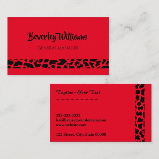 Berufliche Visitenkarte für Red Leopard (Vorne/Hinten)