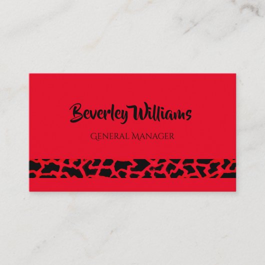 Berufliche Visitenkarte für Red Leopard (Vorderseite)