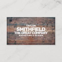 Berufliche Visitenkarte für rustikales Holz