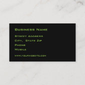 Berufliche Visitenkarte für Schwarz und Farbe (Rückseite)