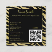 Berufliche Visitenkarte für Schwarz und Gold Beaut (Rückseite)