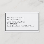 Berufliche Visitenkarte für Schwarz und Weiß (Rückseite)