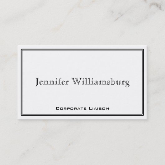 Berufliche Visitenkarte für Schwarz und Weiß (Vorderseite)