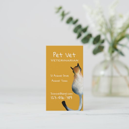 Berufliche Visitenkarte für tierärztliches Haustie (Stehend Vorderseite)