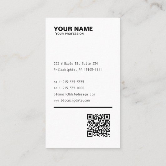 Berufliche Visitenkarte für Unternehmer (Rechnung) (Rückseite)