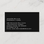 Berufliche Visitenkarte für veredelte Metalle (Rückseite)