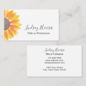 Berufliche Visitenkarte für Wasserfarben-Sonnenblu (Vorne/Hinten)