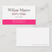 Berufliche Visitenkarte in Rosa und Weiß (Vorne/Hinten)