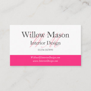 Berufliche Visitenkarte in Rosa und Weiß
