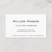 Berufliche Visitenkarte in Schwarz und Weiß (Rückseite)