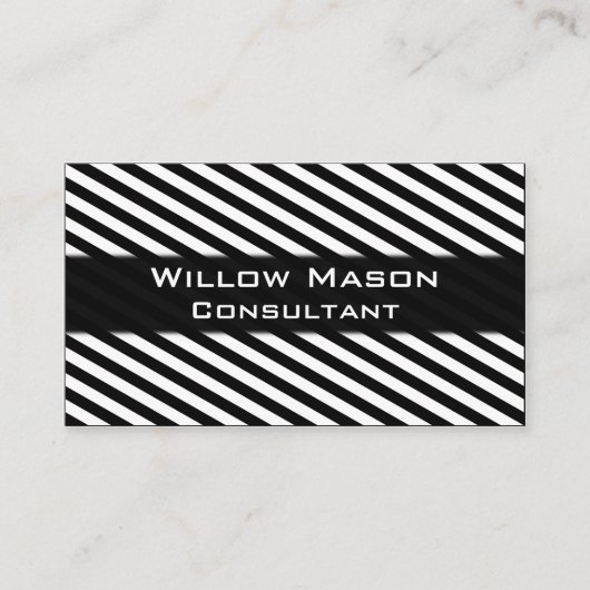 Berufliche Visitenkarte in Schwarz und Weiß (Vorderseite)