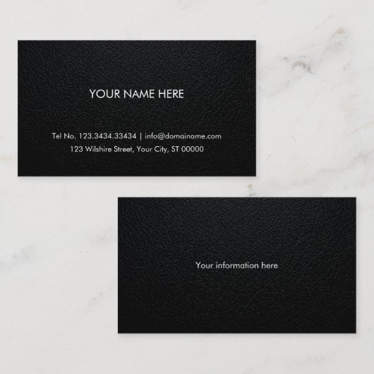 Berufliche Visitenkarte - Lederhintergrund (Vorne/Hinten)