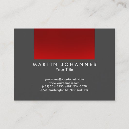 Berufliche Visitenkarte mit Chubby-Graustreifen (Vorderseite)