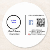 Berufliche Visitenkarte mit moderner und neuester  Runder Pappuntersetzer (Vorderseite)