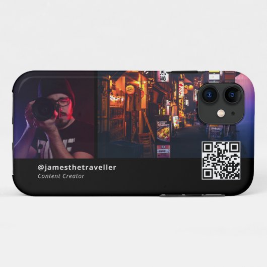 Berufliche Visitenkarte mit QR-Code Case-Mate iPhone Hülle (Rückseite (Horizontal))