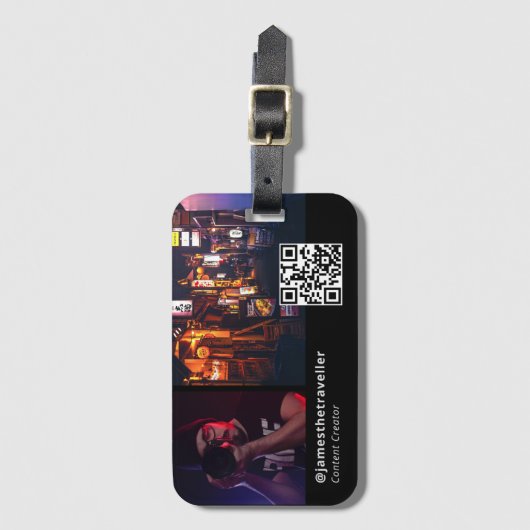 Berufliche Visitenkarte mit QR-Code Gepäckanhänger (Vorderseite Vertikal)