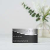 Berufliche Visitenkarte mit Silbermetalleffekt (Stehend Vorderseite)
