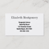 Berufliche Visitenkarte mit weißem und grauem Stre (Rückseite)