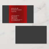Berufliche Visitenkarte Red Dark Gray Trendy (Vorne/Hinten)