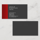 Berufliche Visitenkarte Red Dark Gray Trendy (Vorne/Hinten)