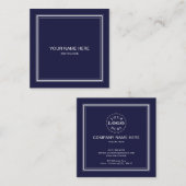Berufliche Visitenkarte Sleek Navy Square (Vorne/Hinten)