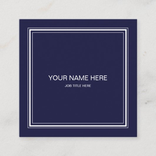 Berufliche Visitenkarte Sleek Navy Square (Vorderseite)